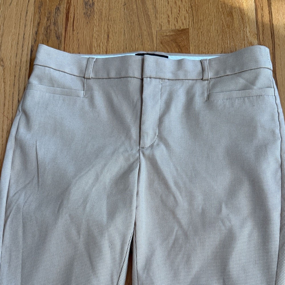 BANANA REPUBLIC FACTORY Dress Pants in Light Beige Pattern, Sloan Crop, Size 6